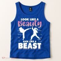 Look Like A Beauty Kick Like A Beast Boxing Gym Boxer Tank Top thumb 2
