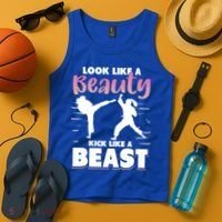 Look Like A Beauty Kick Like A Beast Boxing Gym Boxer Tank Top thumb 4