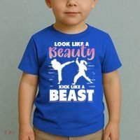 Look Like A Beauty Kick Like A Beast Boxing Gym Boxer Toddler T-Shirt thumb 2