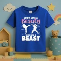 Look Like A Beauty Kick Like A Beast Boxing Gym Boxer Toddler T-Shirt thumb 3