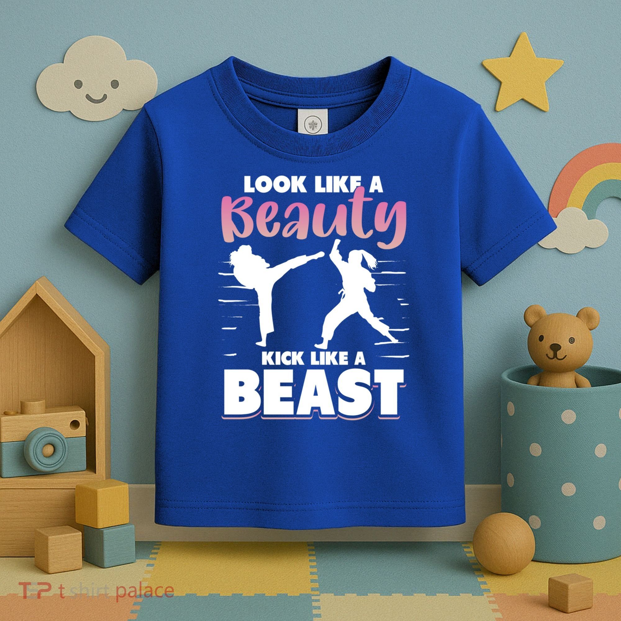 Look Like A Beauty Kick Like A Beast Boxing Gym Boxer Toddler T-Shirt