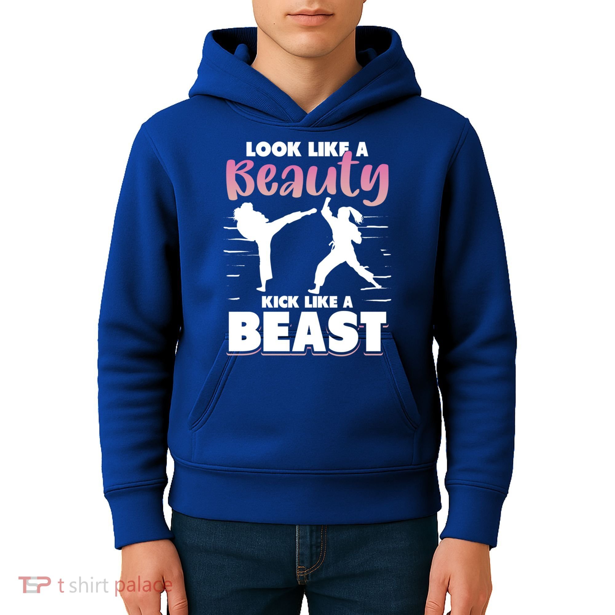 Look Like A Beauty Kick Like A Beast Boxing Gym Boxer Kids Hoodie