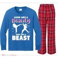 Look Like A Beauty Kick Like A Beast Boxing Gym Boxer Kids Long Sleeve Plaid Pajama Set thumb 0