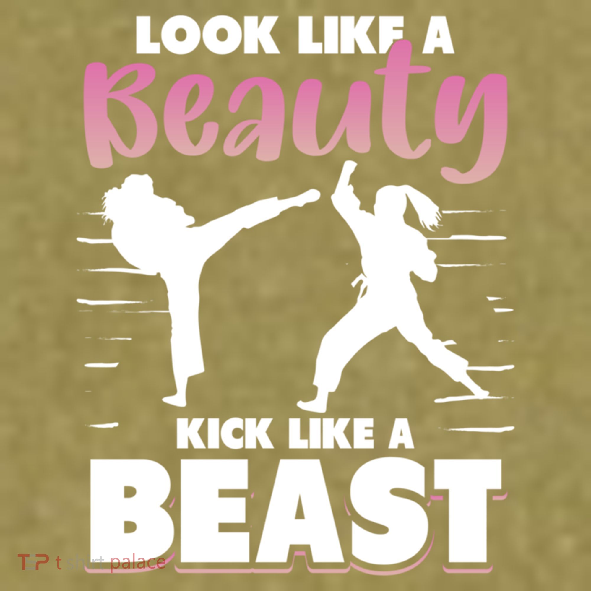 Look Like A Beauty Kick Like A Beast Boxing Gym Boxer Garment-Dyed Women's Muscle Tee