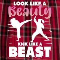 Look Like A Beauty Kick Like A Beast Boxing Gym Boxer Women's Flannel Plaid Pajama Pants thumb 2