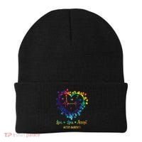 Live Love Accept Autism Awareness Tie Dye Autism Heartbeat Beanie thumb 0