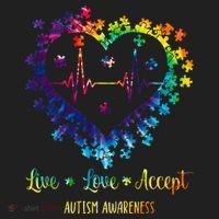 Live Love Accept Autism Awareness Tie Dye Autism Heartbeat Hat thumb 2