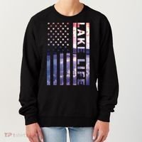 Lake Life American Flag Dock Sunset Wakeboarder Power Boat Women's Sweatshirt thumb 0
