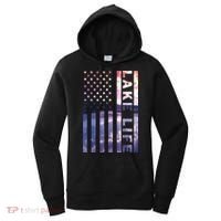 Lake Life American Flag Dock Sunset Wakeboarder Power Boat Women's Hoodie thumb 0