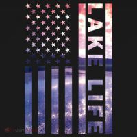 Lake Life American Flag Dock Sunset Wakeboarder Power Boat Women's Hoodie thumb 2
