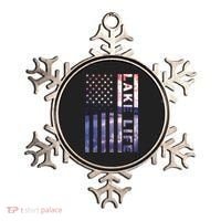 Lake Life American Flag Dock Sunset Wakeboarder Power Boat Ornament thumb 0