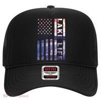 Lake Life American Flag Dock Sunset Wakeboarder Power Boat Hat thumb 0