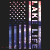 Lake Life American Flag Dock Sunset Wakeboarder Power Boat Golf Towel thumb 3