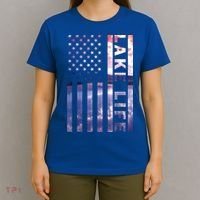 Lake Life American Flag Dock Sunset Wakeboarder Power Boat T-Shirt thumb 4