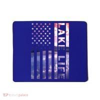 Lake Life American Flag Dock Sunset Wakeboarder Power Boat Mousepad thumb 0