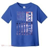 Lake Life American Flag Dock Sunset Wakeboarder Power Boat Toddler T-Shirt thumb 0