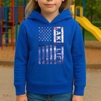 Lake Life American Flag Dock Sunset Wakeboarder Power Boat Kids Hoodie thumb 3