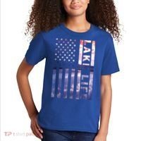 Lake Life American Flag Dock Sunset Wakeboarder Power Boat Kids T-Shirt thumb 2