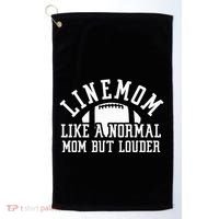 Linemom Like A Regular Mom But Louder Football Lineman Mom Golf Towel thumb 0