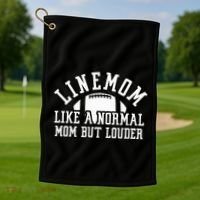 Linemom Like A Regular Mom But Louder Football Lineman Mom Golf Towel thumb 1