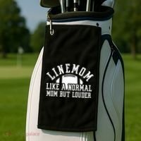 Linemom Like A Regular Mom But Louder Football Lineman Mom Golf Towel thumb 2
