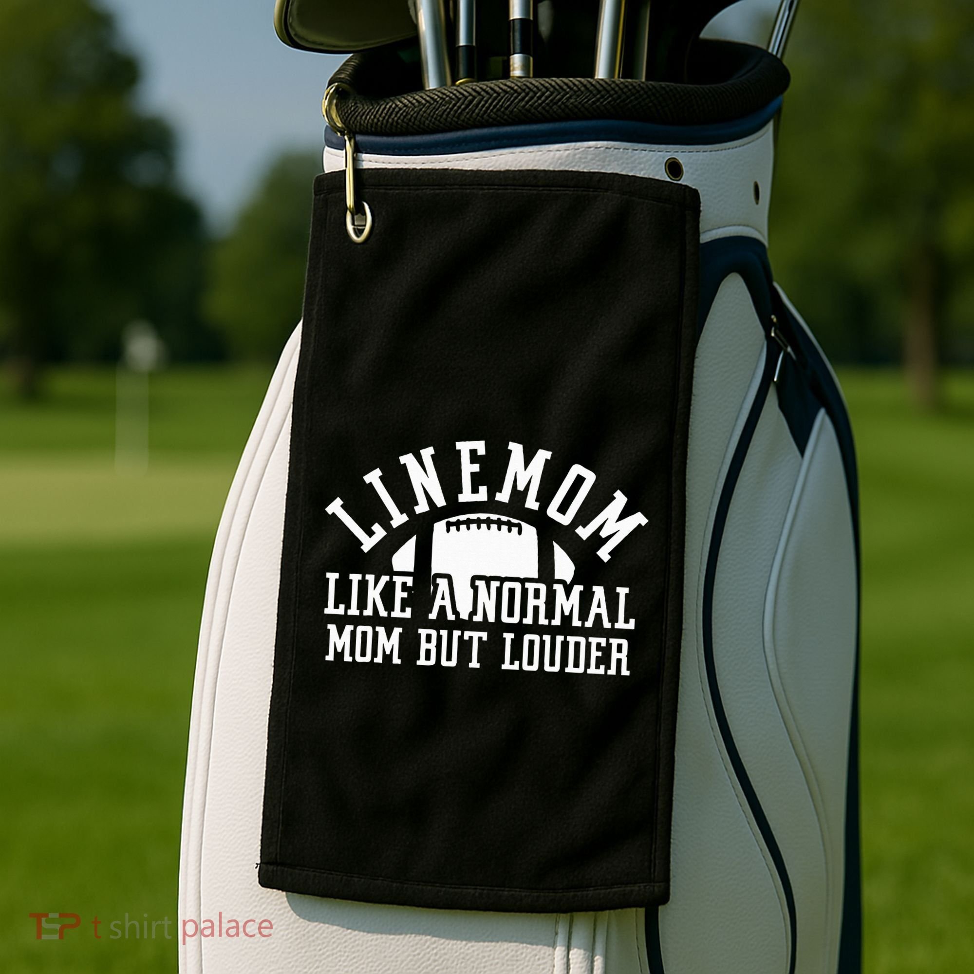 Linemom Like A Regular Mom But Louder Football Lineman Mom Golf Towel