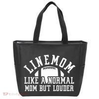 Linemom Like A Regular Mom But Louder Football Lineman Mom Tote Bag thumb 0