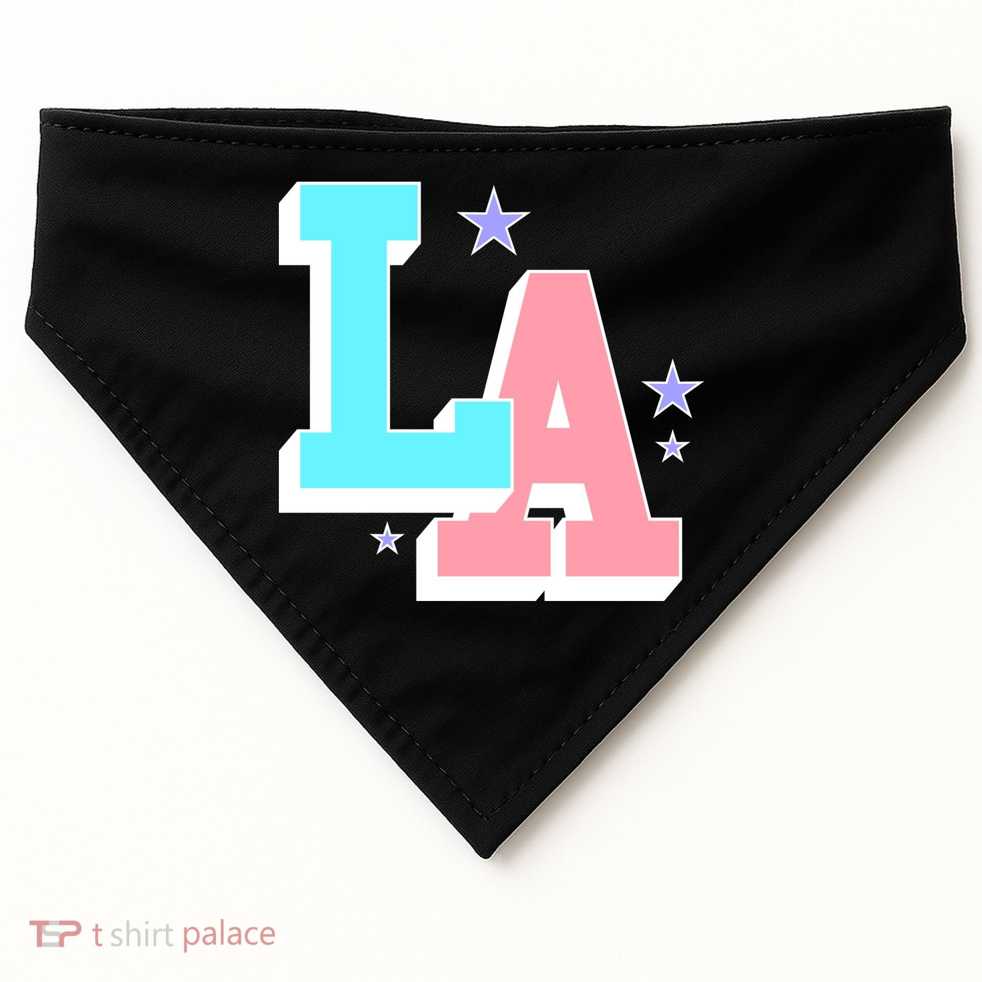 LA LOS ANGELES VARSITY TYPOGRAPHY USA-Made Doggie Bandana