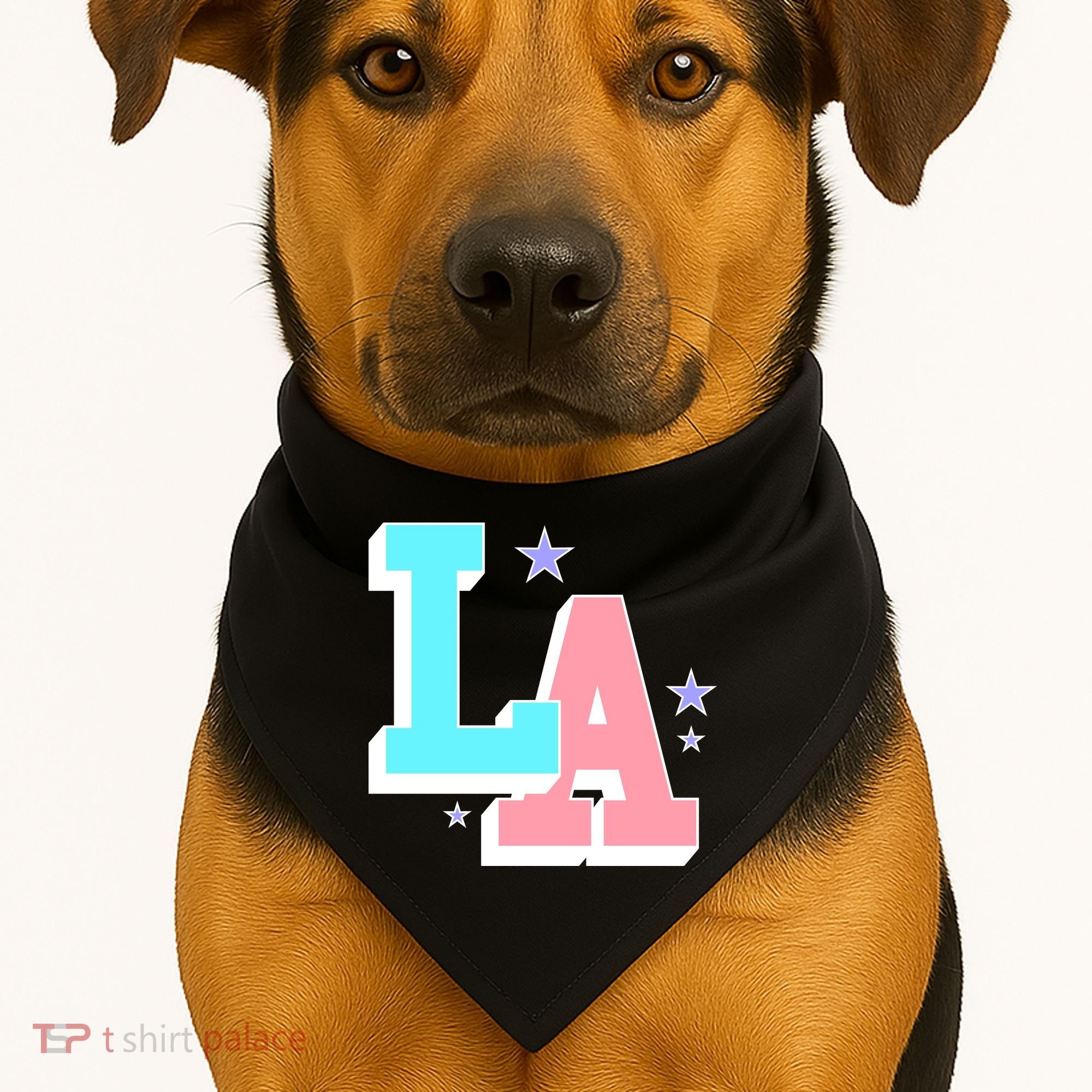 LA LOS ANGELES VARSITY TYPOGRAPHY USA-Made Doggie Bandana