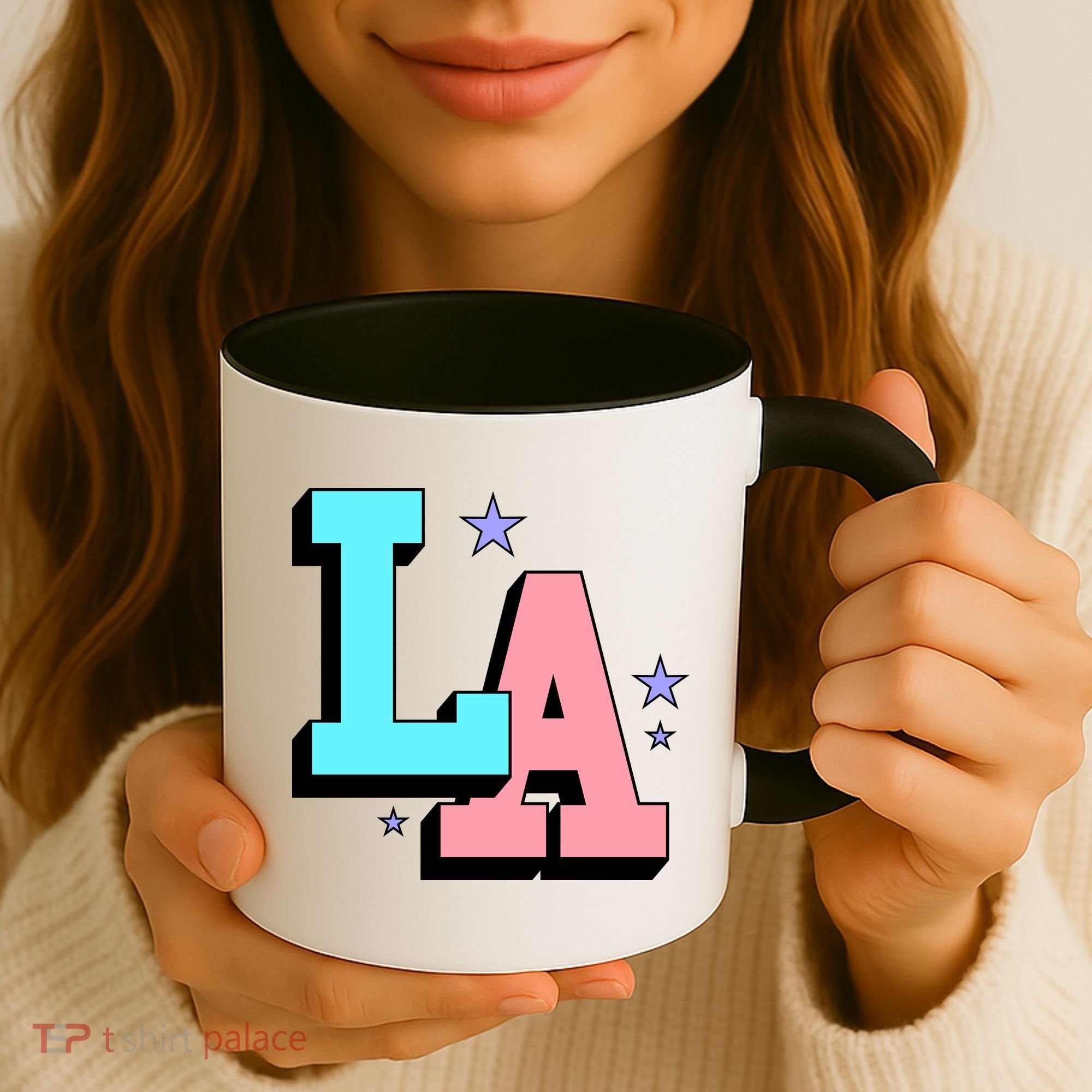 LA LOS ANGELES VARSITY TYPOGRAPHY Coffee Mug