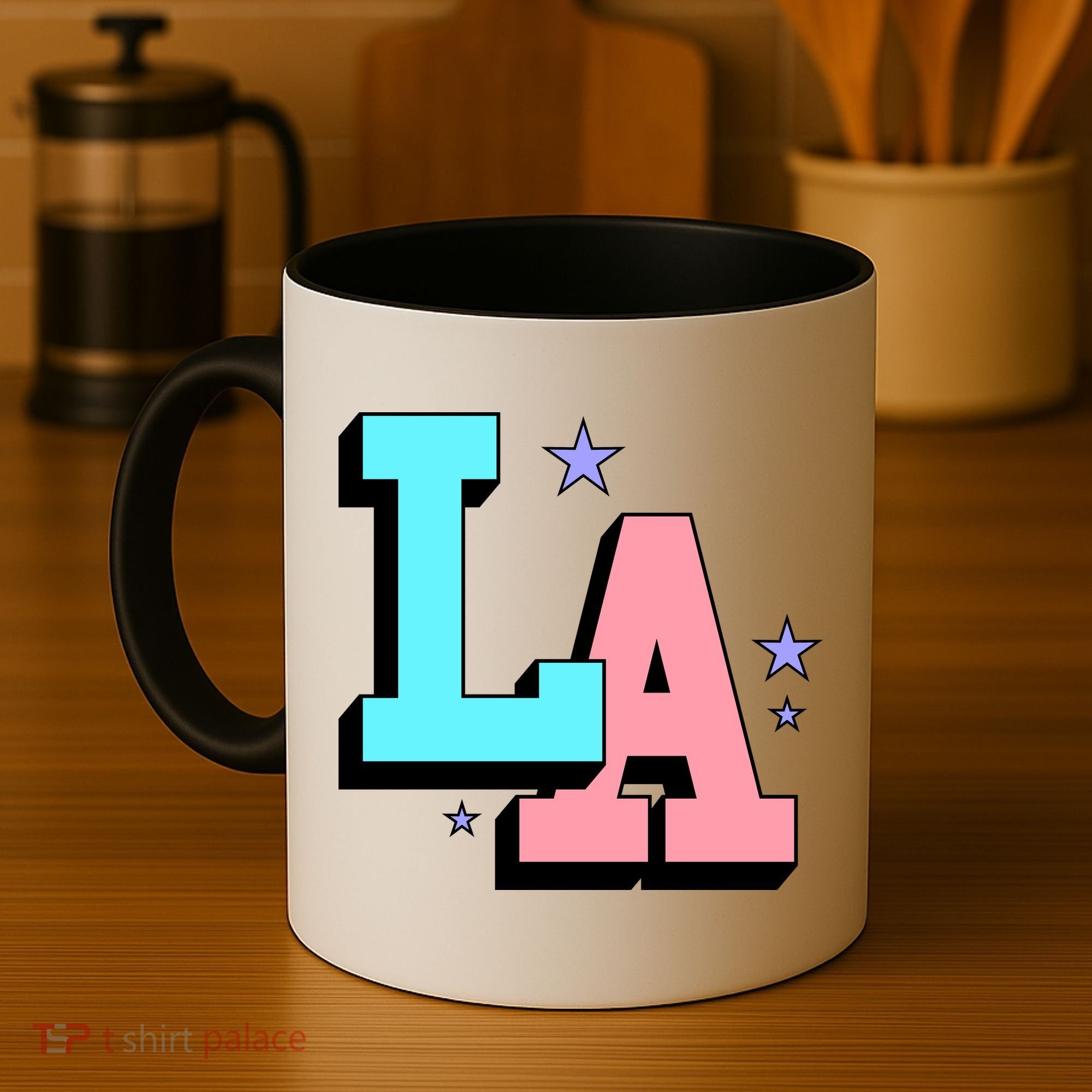 LA LOS ANGELES VARSITY TYPOGRAPHY Coffee Mug