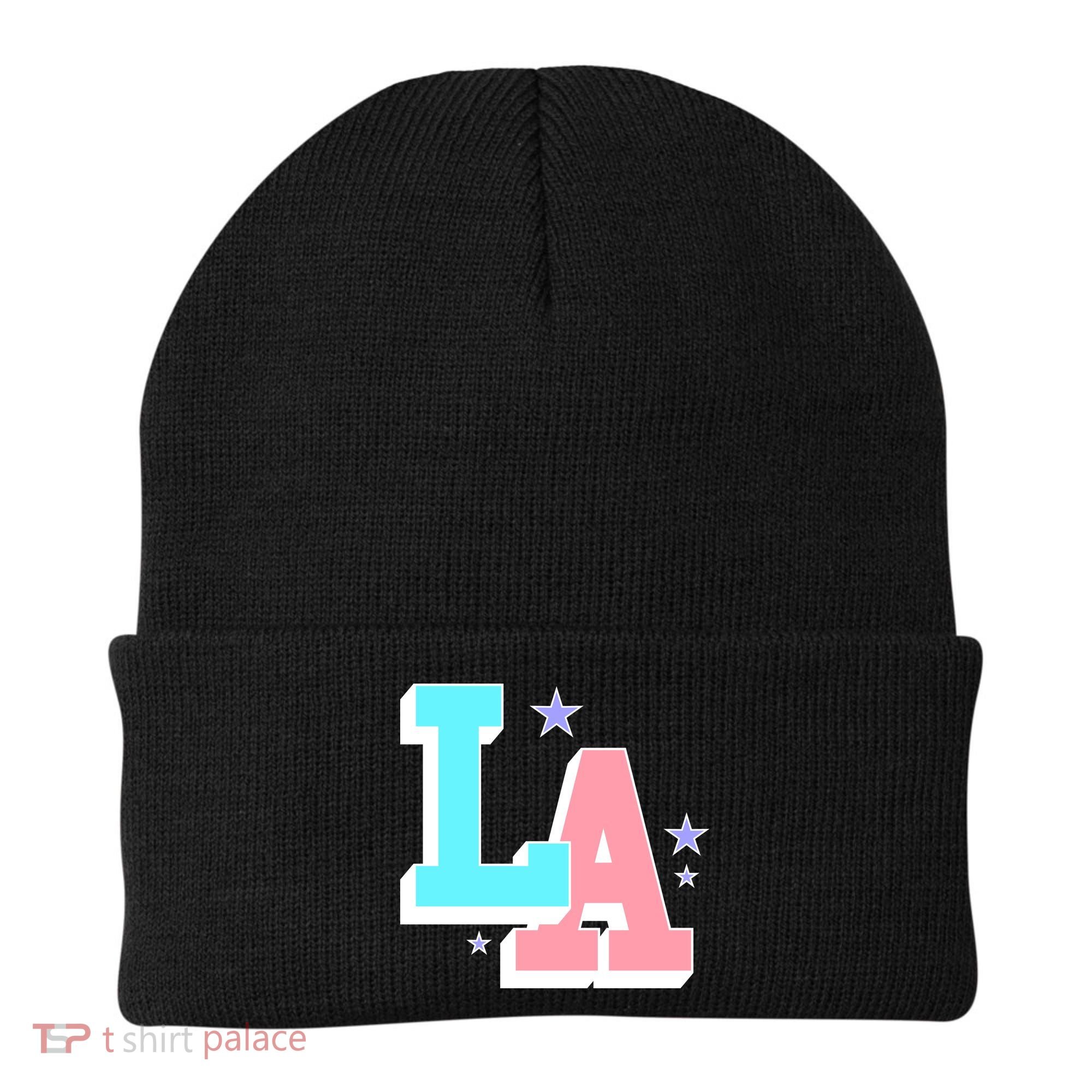 LA LOS ANGELES VARSITY TYPOGRAPHY Beanie