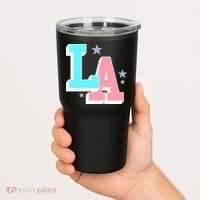 LA LOS ANGELES VARSITY TYPOGRAPHY Tumbler thumb 2