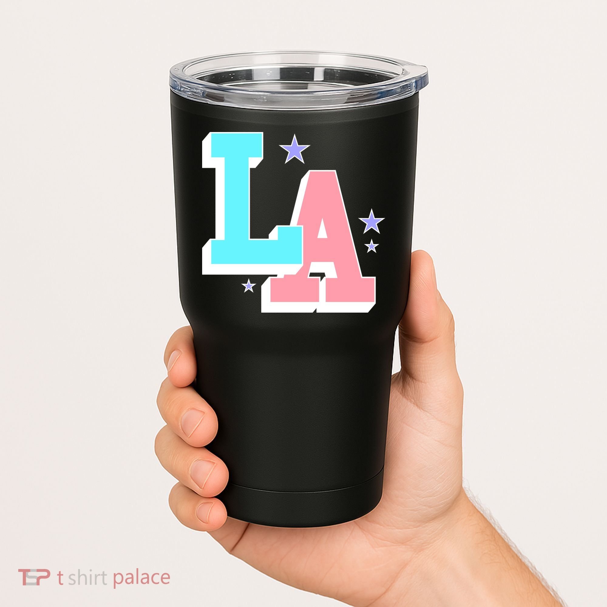 LA LOS ANGELES VARSITY TYPOGRAPHY Tumbler