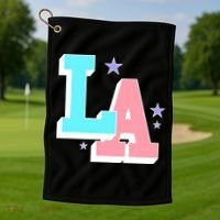 LA LOS ANGELES VARSITY TYPOGRAPHY Golf Towel thumb 1
