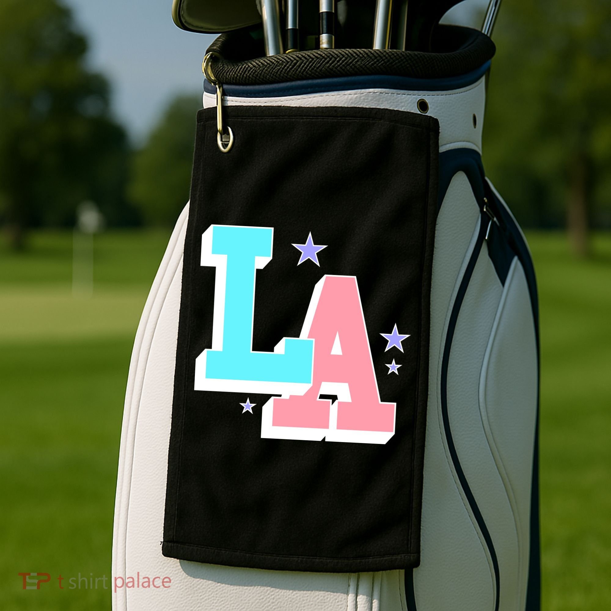 LA LOS ANGELES VARSITY TYPOGRAPHY Golf Towel