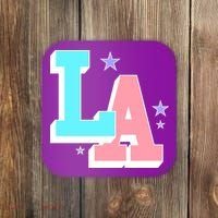 LA LOS ANGELES VARSITY TYPOGRAPHY Coaster thumb 0