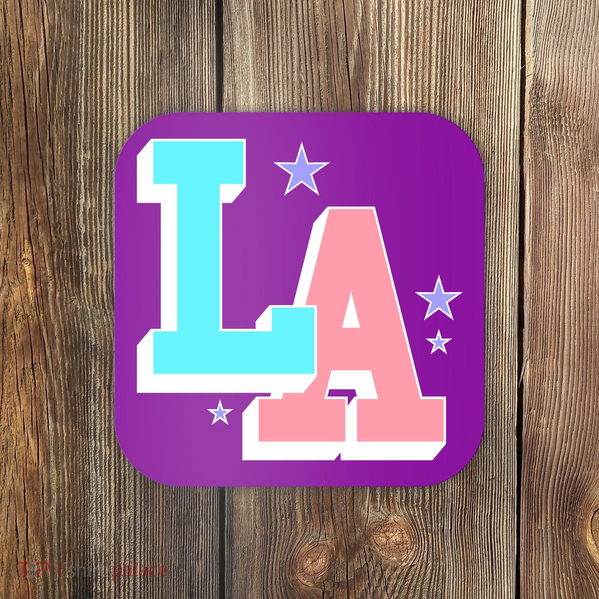 LA LOS ANGELES VARSITY TYPOGRAPHY Coaster
