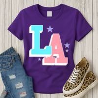 LA LOS ANGELES VARSITY TYPOGRAPHY Women's T-Shirt thumb 3