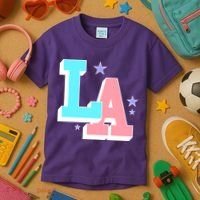 LA LOS ANGELES VARSITY TYPOGRAPHY Kids T-Shirt thumb 3