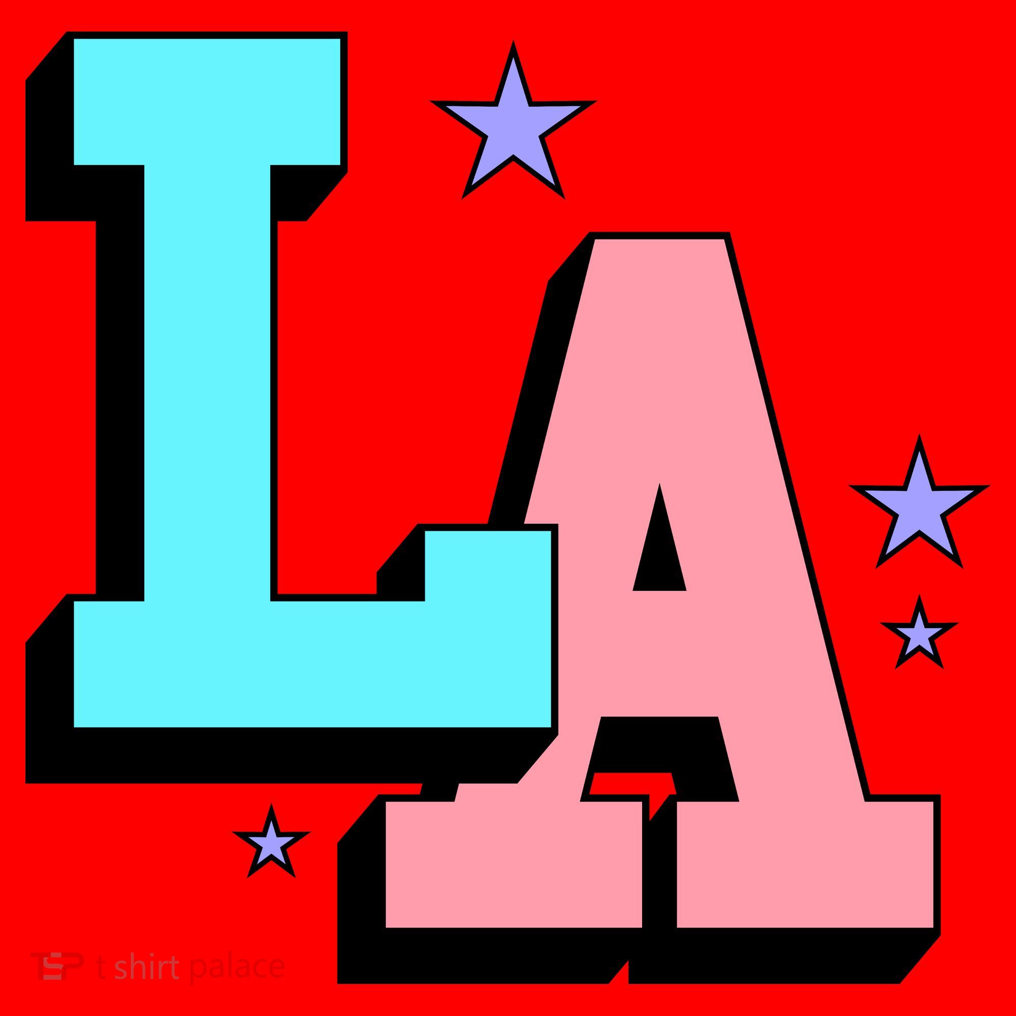 LA LOS ANGELES VARSITY TYPOGRAPHY Santa Hat