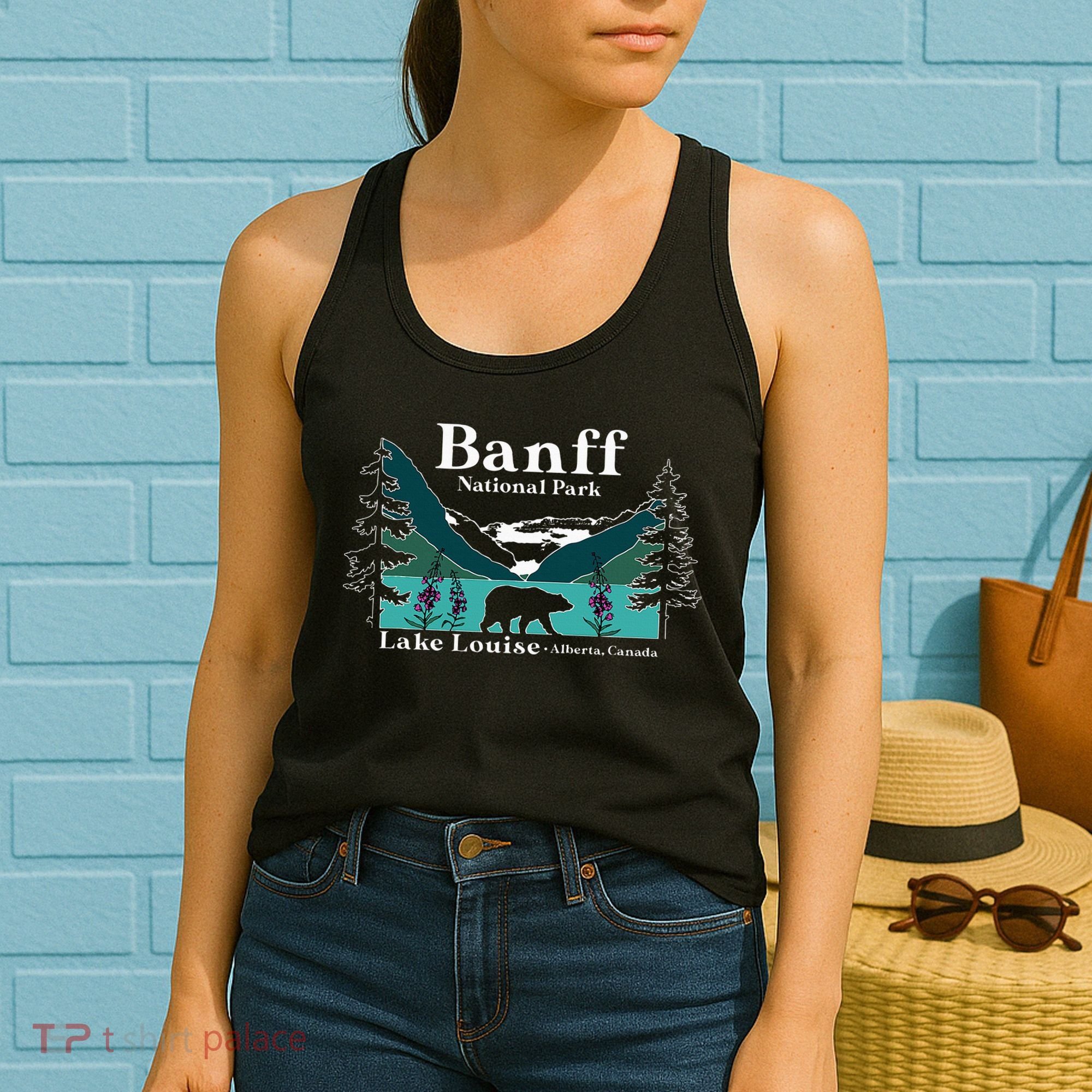 Lake Louise Alberta Banff National Parks Canada Bear Women's Tank Top