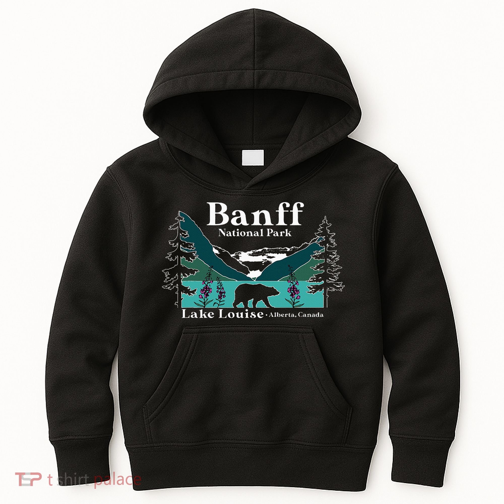 Lake Louise Alberta Banff National Parks Canada Bear Kids Hoodie