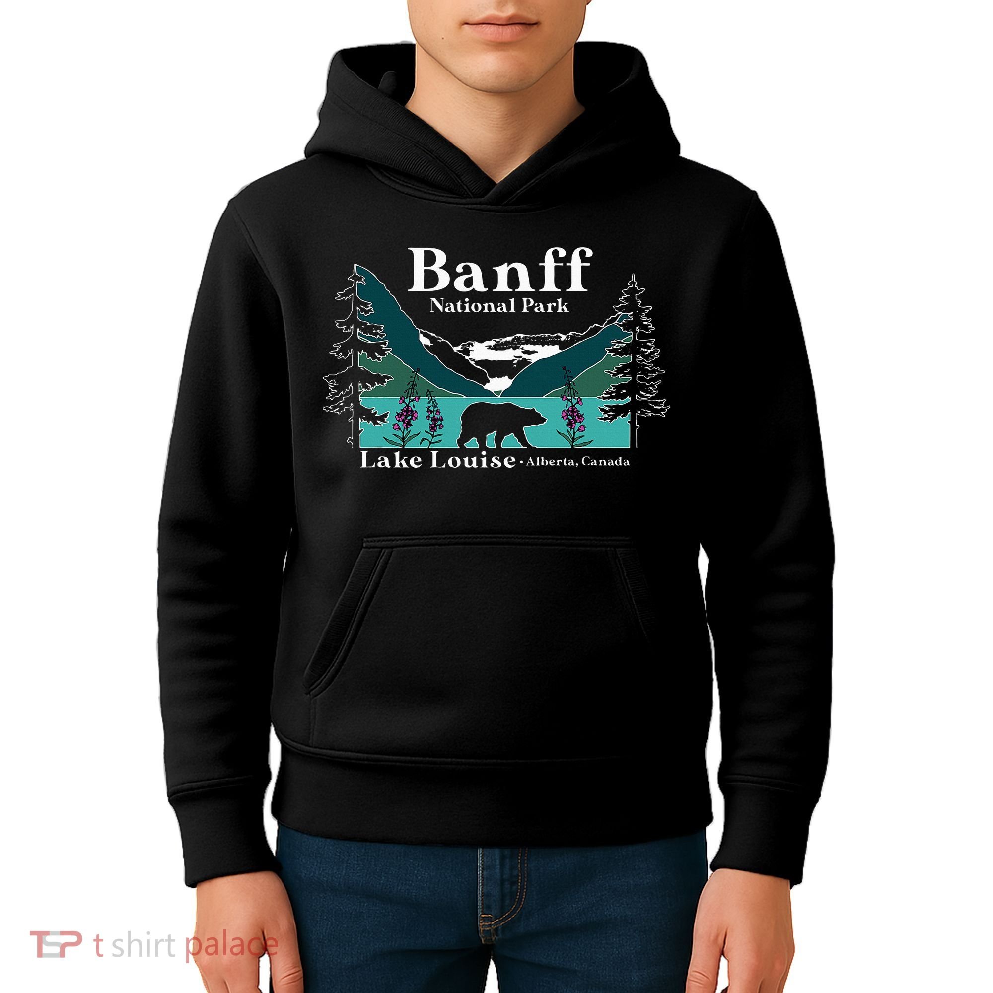 Lake Louise Alberta Banff National Parks Canada Bear Kids Hoodie