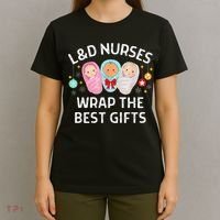 L&D Labor And Delivery Nurses Wrap The Best Gifts Christmas T-Shirt thumb 4