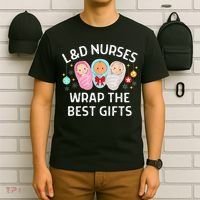L&D Labor And Delivery Nurses Wrap The Best Gifts Christmas T-Shirt thumb 6