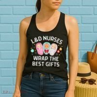 L&D Labor And Delivery Nurses Wrap The Best Gifts Christmas Women's Tank Top thumb 2