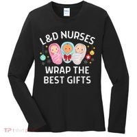 L&D Labor And Delivery Nurses Wrap The Best Gifts Christmas Women's Long Sleeve Shirt thumb 0