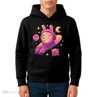 Llama Astronaut Kids Hoodie thumb 4