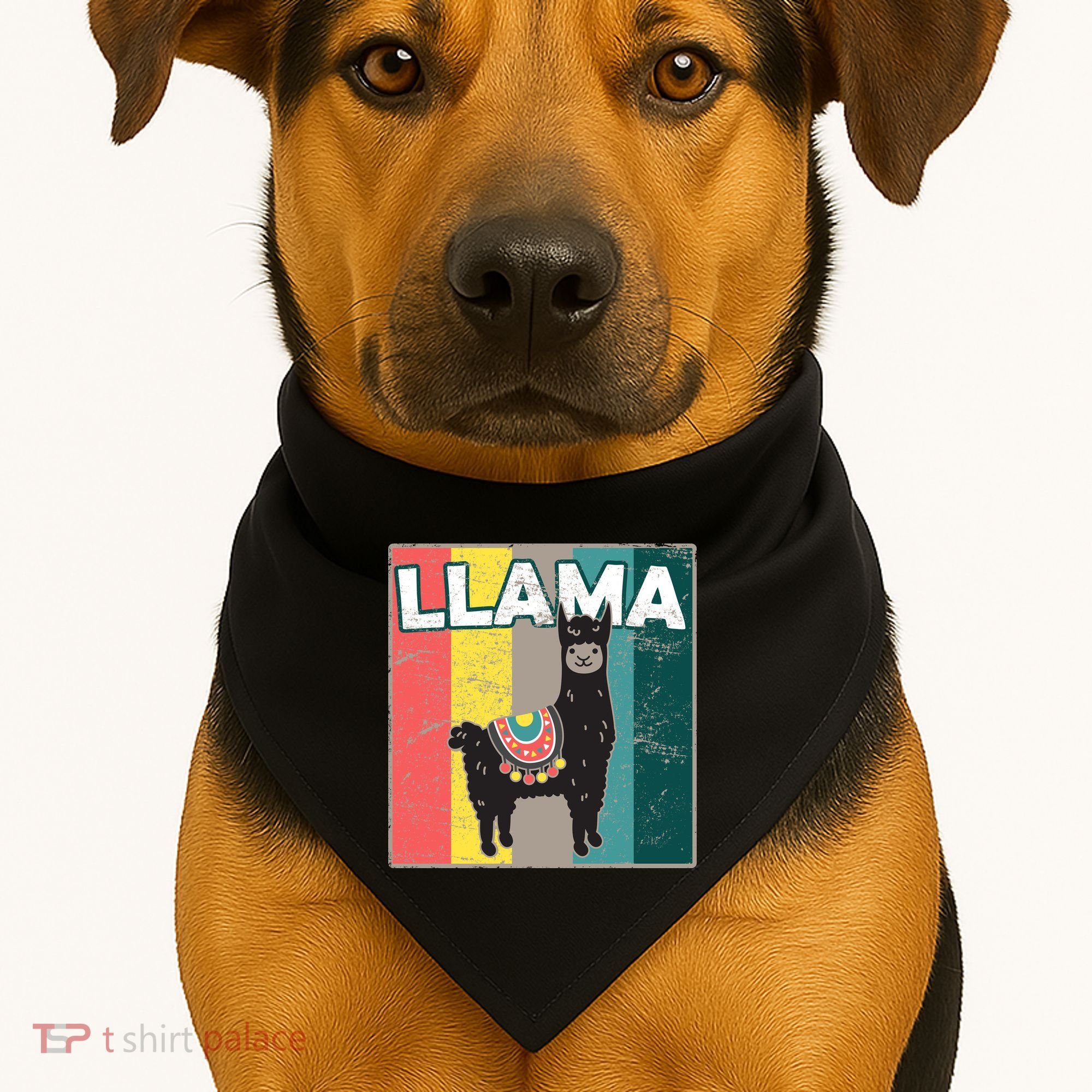 Llama Retro USA-Made Doggie Bandana